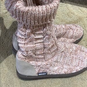 Pink Sweater Boots